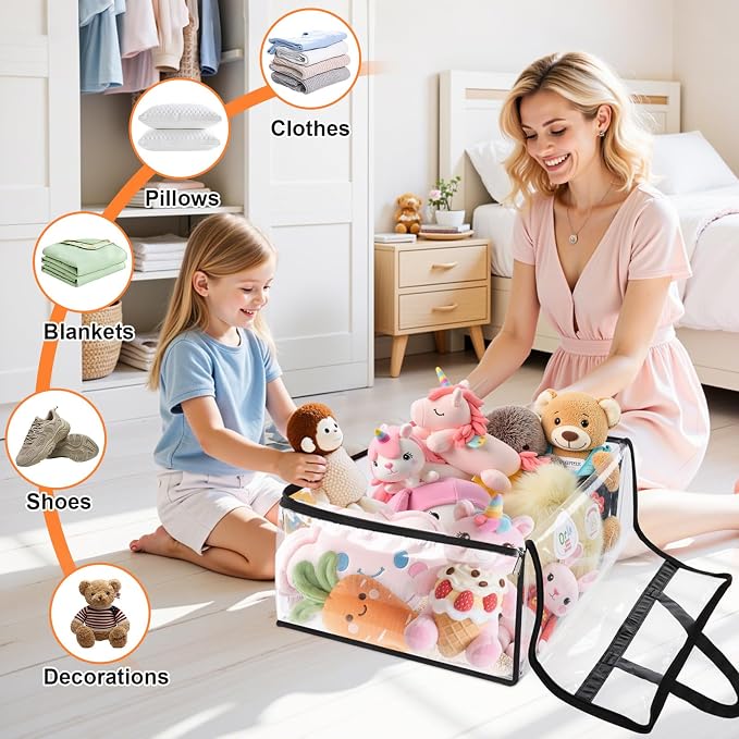 Clear Clothes Storage Bags, 6 Pack Closet Organizers and Under Bed Storage - Image 4