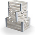 wald imports - Set of 3 White Washed Wooden Crates by WaldImports