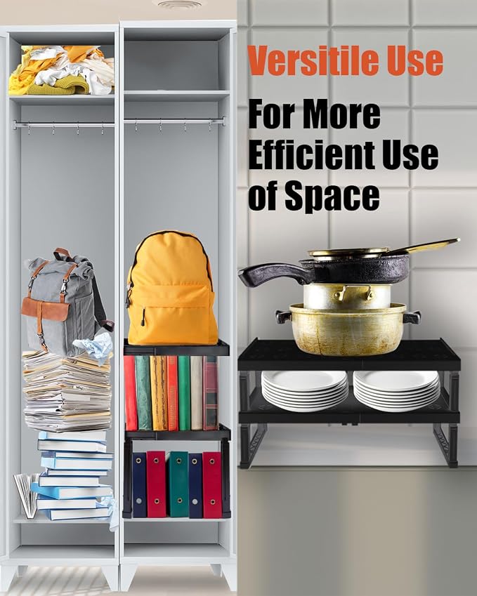 Adjustable Lokcer/Cabinet Organizer Shelf， Adjustable Width and Height - Image 3