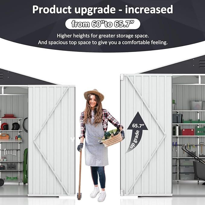 8x8 FT Outdoor Storage Shed, Garden Shed - Image 2