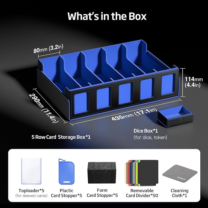 Trading Card Storage Box 5-Row 3900+ Capacity, TCG MTG Card Case - Image 2