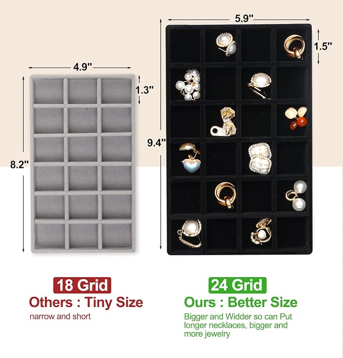Jenseits 4 Stackable Jewelry Trays Organizer Set - Image 2