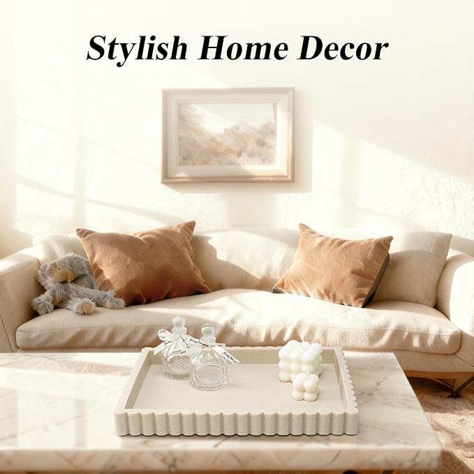 YMXYJM-Scalloped Coffee Table Tray，Ottoman Tray - Image 7