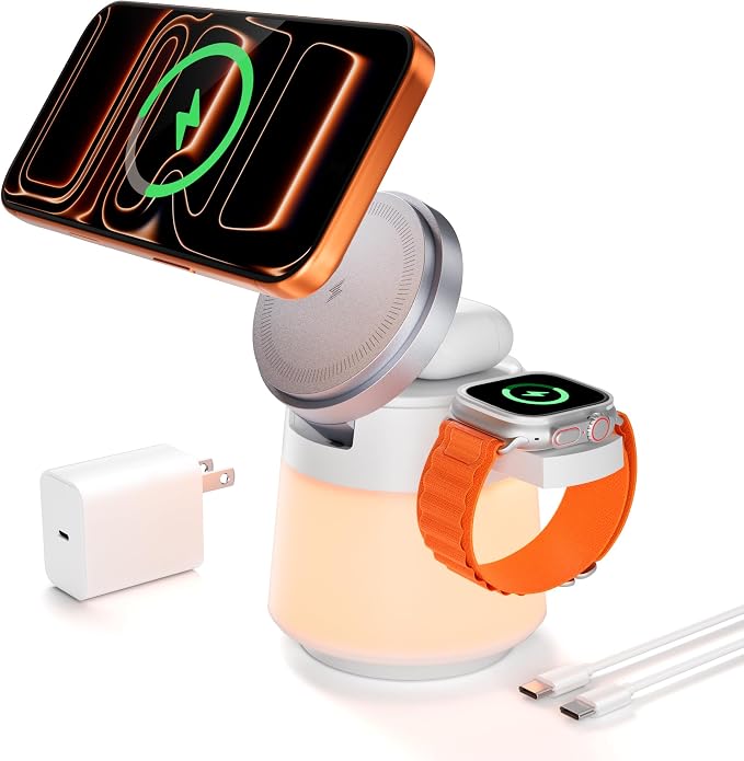 Wireless Charger 3 in 1, Magnetic Wireless Charger Stand by AchievingARefinedLife
