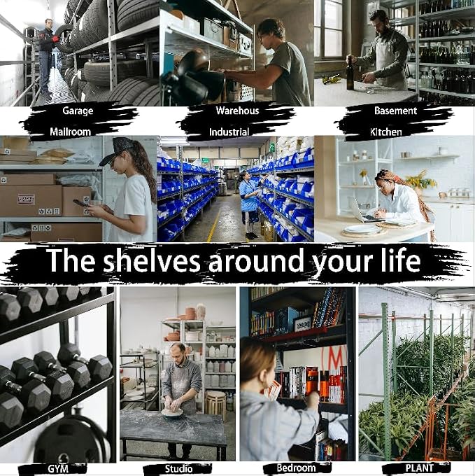 Industrial Storage Rack, Heavy-Duty Steel Shelving Unit, 6-Tier Multi-Purpose - Image 9