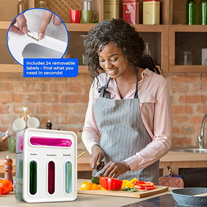HIMUS Food Storage Bag Organizer - 4 in 1 Plastic Baggie Organizer - Image 6