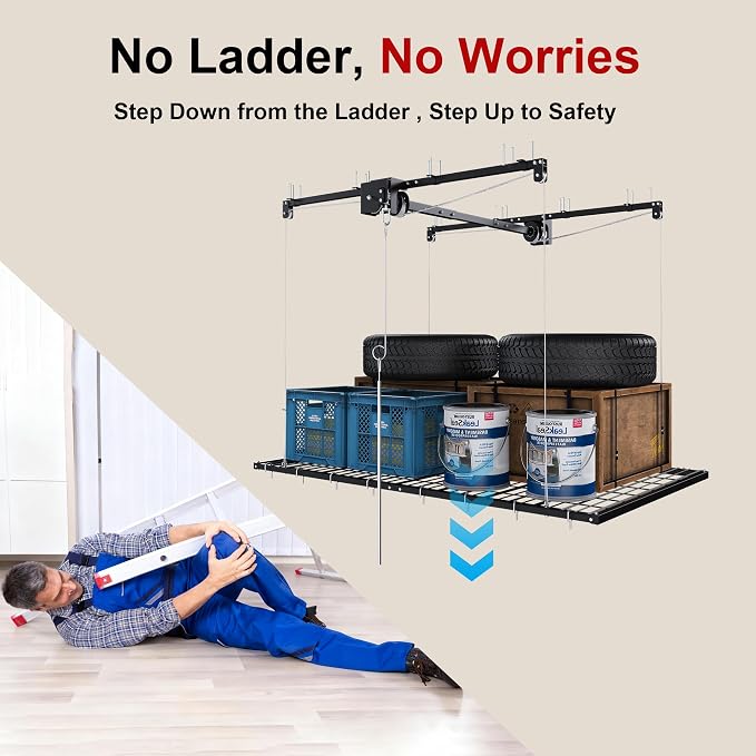 4x8FT Overhead Garage Storage Rack - Image 6