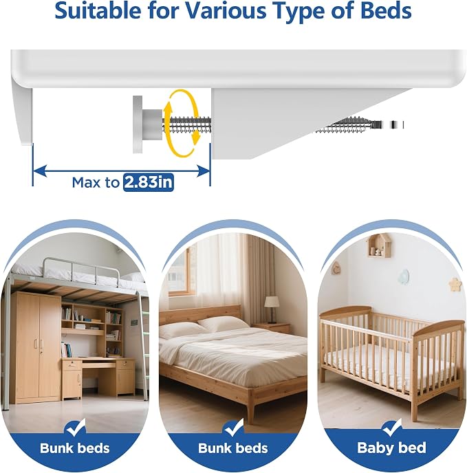 Bedside Shelf for Dorm Bunk Bed, Clip On Nightstand, Bed Side Table Tray - Image 4