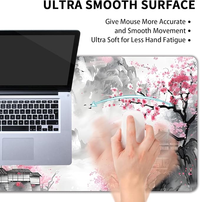 Japanese Cherry Blossom Large Mouse Pad, Gaming Keyboard Desk Pad, Extended - Image 5