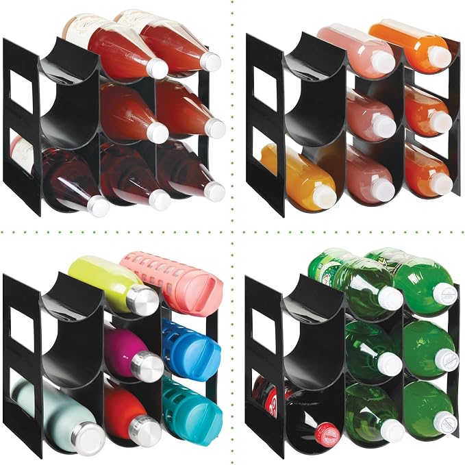 mDesign Plastic Water Bottle Organization/Wine Rack Storage Organizer - Image 6