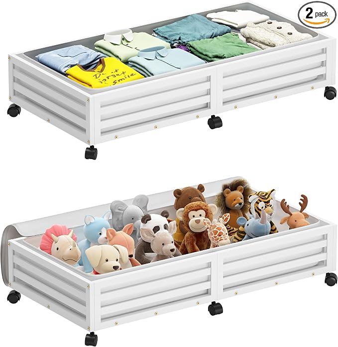 Wisuce Bamboo Under Bed Storage Containers- Underbed Organizer by Wisuce