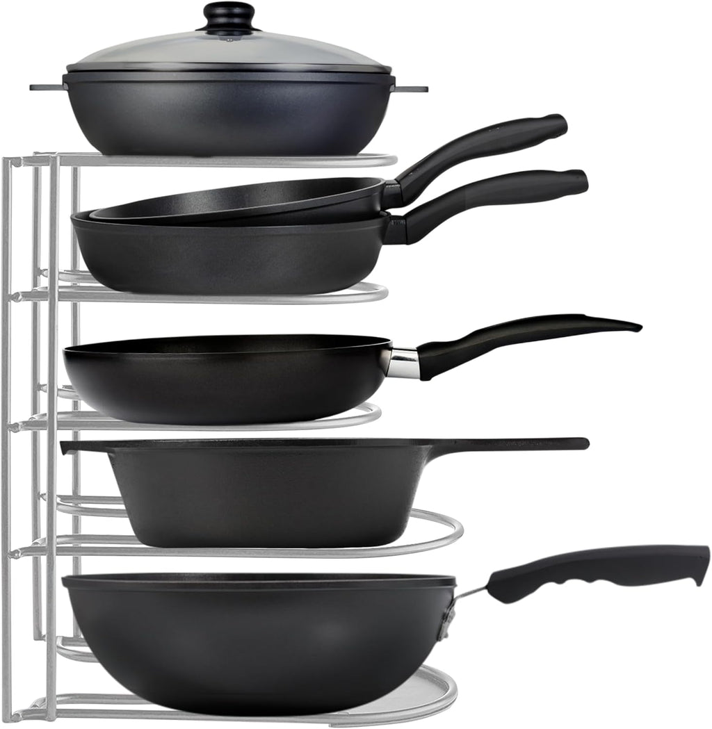 Heavy-Duty Pots and Pans Organizer | 5-Tier Cookware & Lid Storage