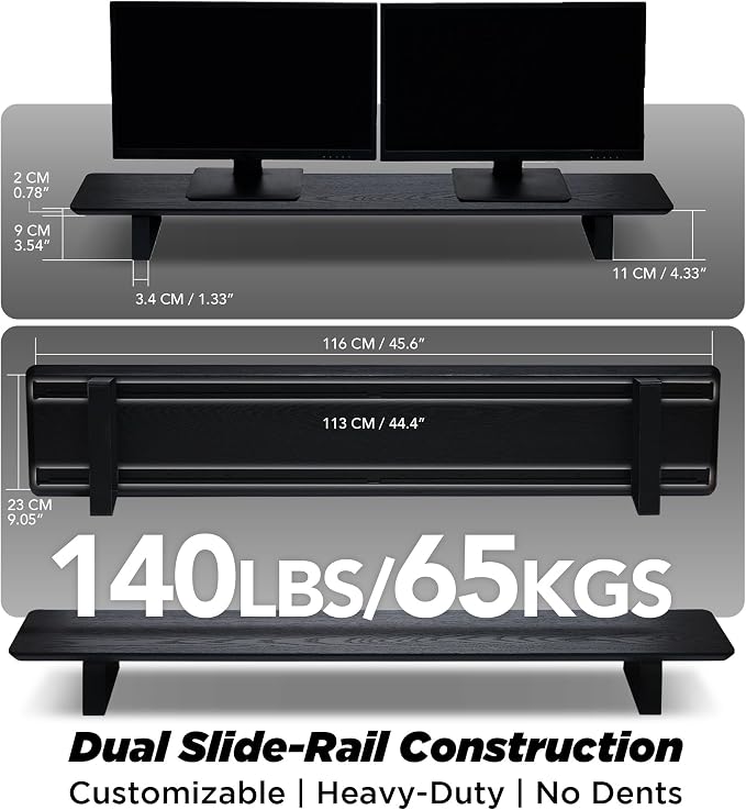 Moodular Wooden Monitor Stand 45.6” Large Desk Organizer - Image 4