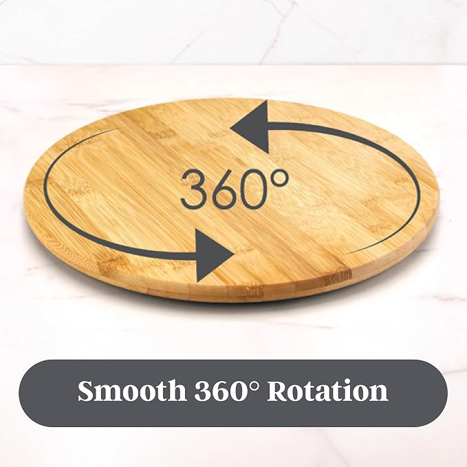 TB Home Lazy Susan Organizer for Cabinet, Pantry or Tabletop – 14" Bamboo - Image 5