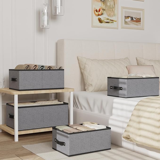 Clothing Storage Bins, 16.1 × 9.8 × 6.5 Inch Storage Cubes - Image 3