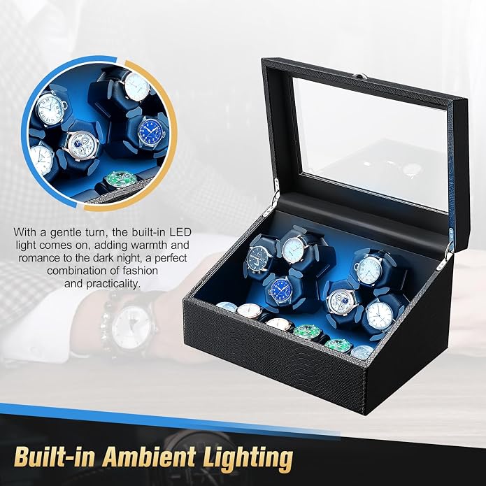 Watch Winder for Automatic Watches, Ultra Quiet Motor, 4 Automatic Watches and - Image 3