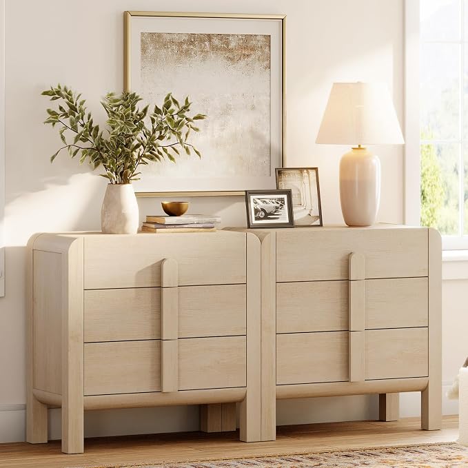 WAMPAT 6 Drawer Dresser for Bedroom, 2 in 1 63" Wide Mid Century Modern Wide by WAMPAT