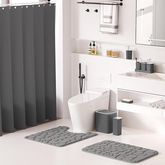 Bathroom Accessories Set- 25PC Grey Bathroom Set, Bathroom Set - Image 2