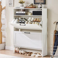 Shoe Storage Cabinet with 2 Flip Drawers, Farmhouse Narrow Shoe Organizer with by RWYHG