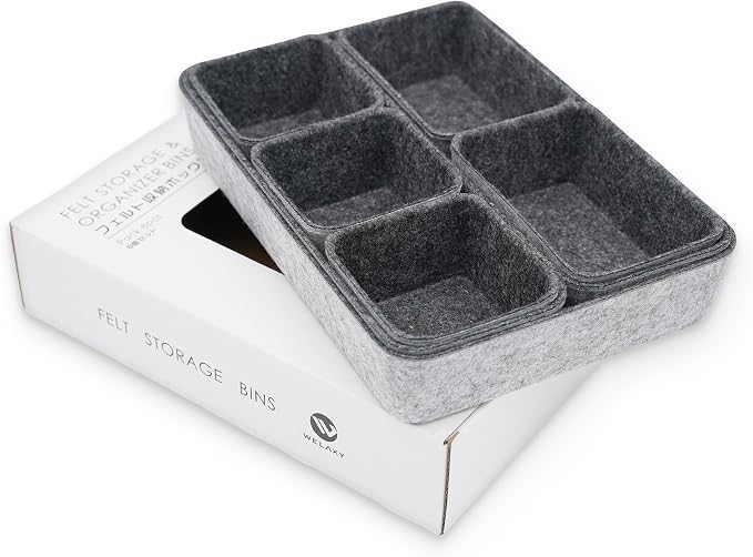 Welaxy desk drawer organizer tray shallow felt storage bin by Welaxy