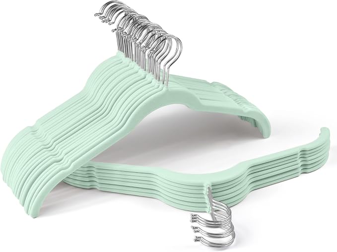 30 Pack Velvet Hangers – Non-Slip Slim Clothes Hangers by Sishynio