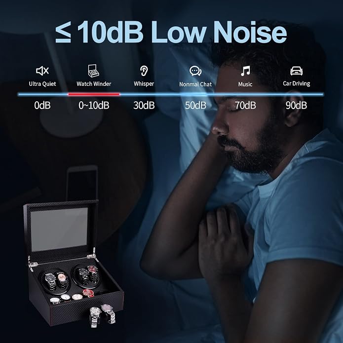 Watch Winder for Automatic Watches, Ultra Quiet Motor, 4 Automatic Watches and - Image 5