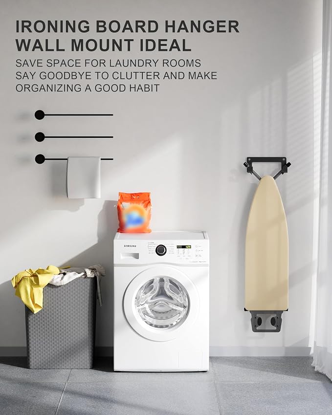 Ironing Board Hanger Wall Mount Stainless Steel, Y T Leg Ironing Board Holder - Image 4