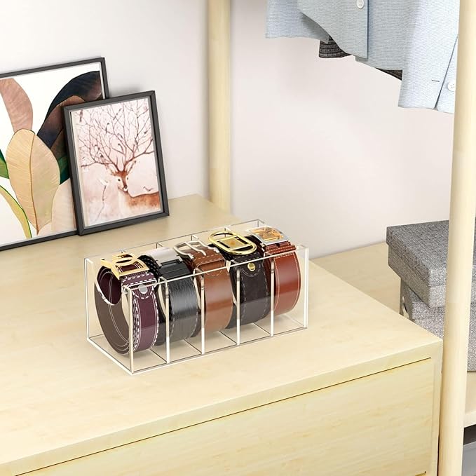 NIUBEE Belt Organizer, Acrylic Belt Storage Holder - Image 2