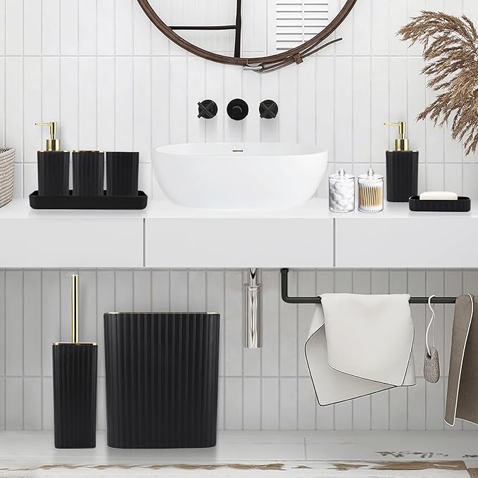 Bathroom Set with Shower Curtain and Rugs- 25PC Bathroom Accessory Set - Image 4