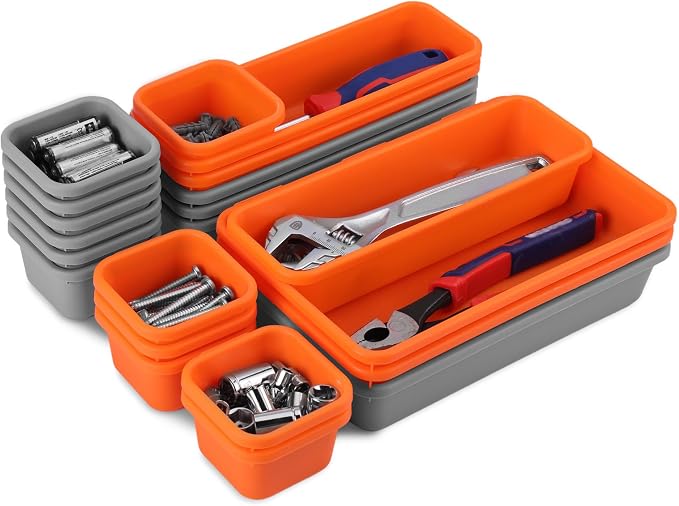 ValueMax 21 PCS Desk Drawer Organizer Set, PP Material Interlocking Drawer - Image 8
