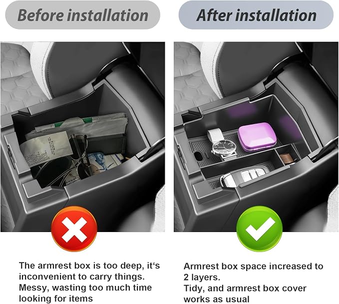 SKTU 3Pcs for 2025 2026 Subaru Forester Center Console Organizer 2025 2026 - Image 4