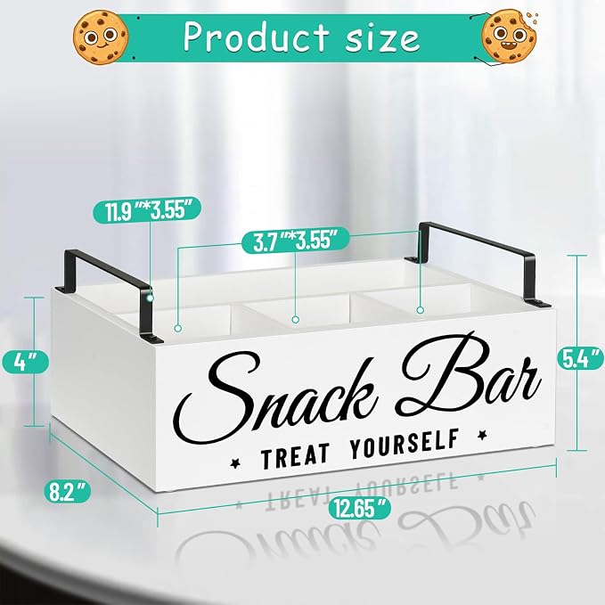Snack Organizer for Countertop, Wood Pantry Storage Bins - Image 7