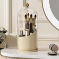 Makeup Brush Holder with Lid 360 Rotating Clear Dustproof Make Up Organizers by YOOLENS