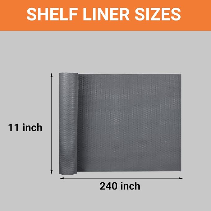 FLPMIX 11" Cabinet Drawer Liner Dark-Grey: Waterproof Kitchen Drawer Mat 11 x - Image 9