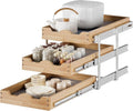 DINDON 3 Tier Pull Out Cabinet Organizer 14”W X21”D Slide Out Shelves by DINDON