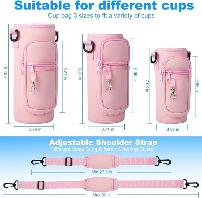 Water Bottle Holder with Strap for Hydroflask 32oz 40oz, Carrier Sling Bag with - Image 2