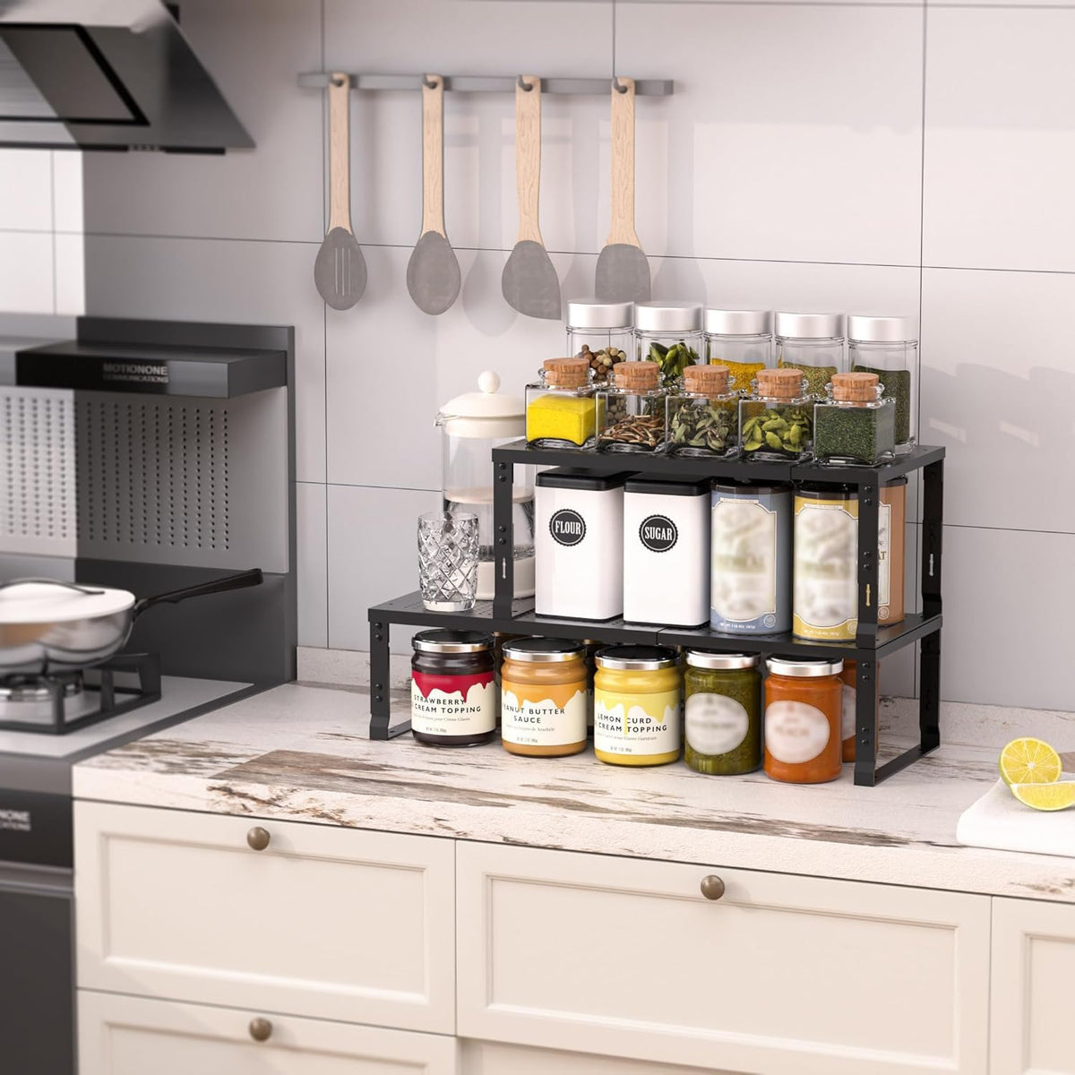 Heavy-Duty Adjustable Metal Shelf Organizer - Expandable & Stackable
