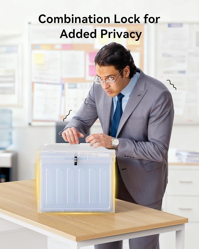 Oterri Plastic File Box with Lid - Image 4