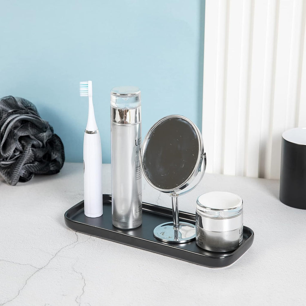 Ceramic Bathroom Tray,Kitchen Sink Organizer Tray,Cosmetics Holder