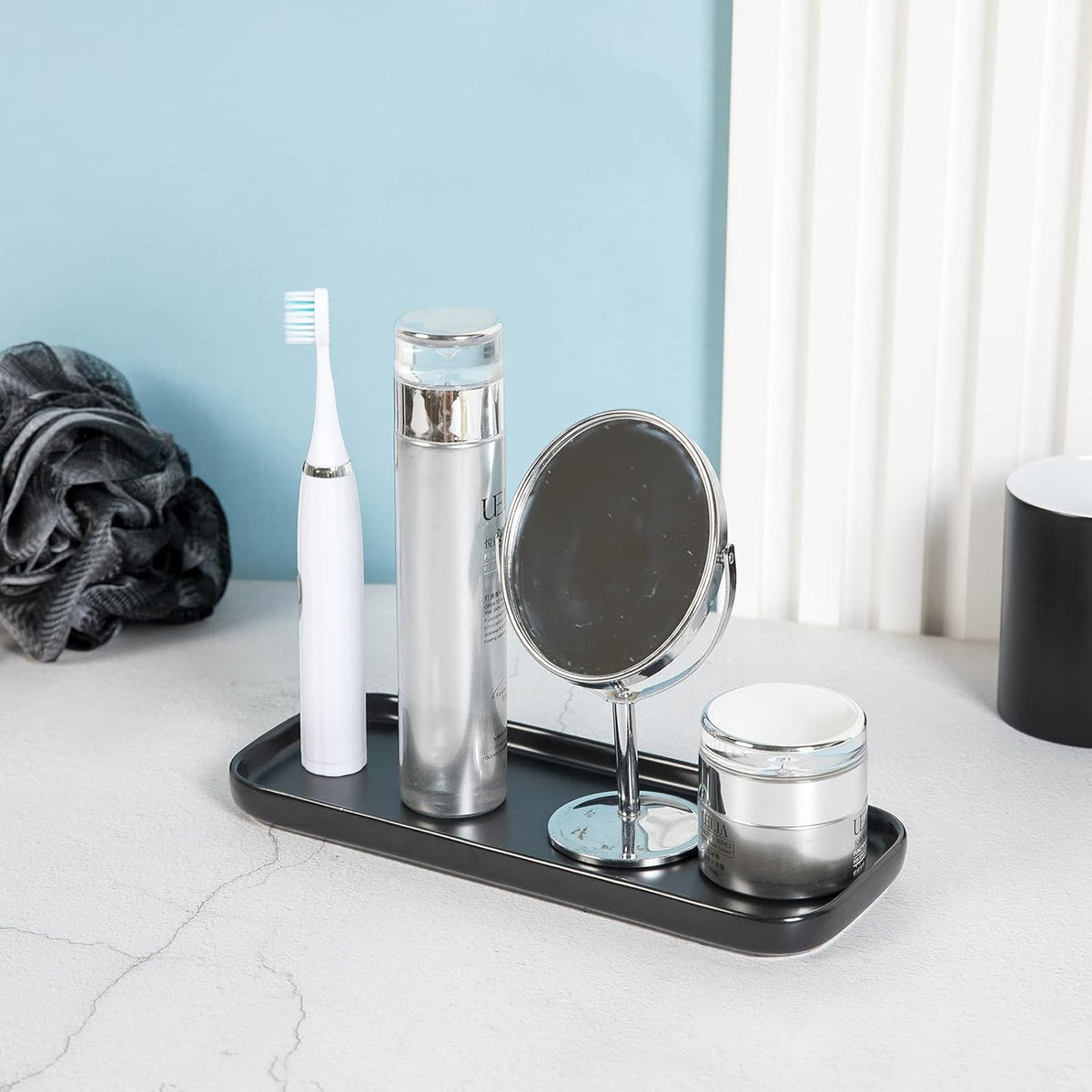 Ceramic Bathroom Tray,Kitchen Sink Organizer Tray,Cosmetics Holder