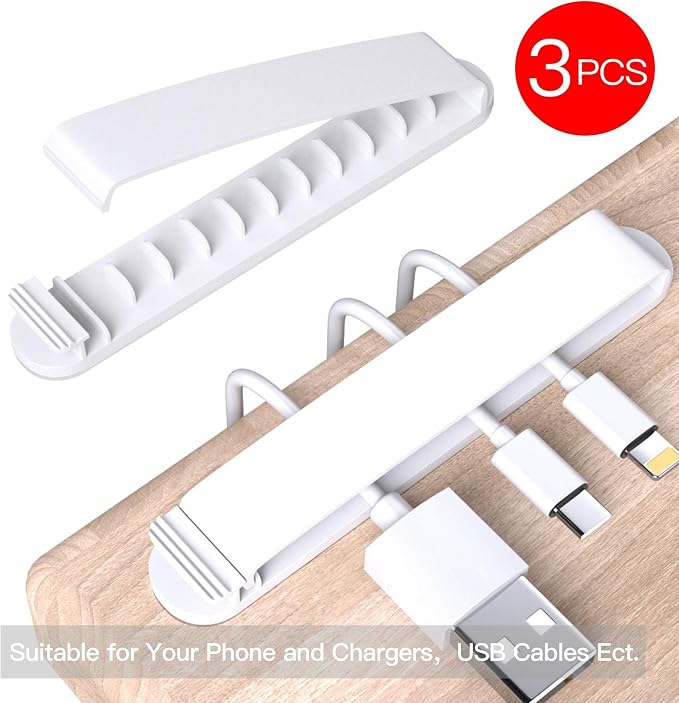 pzoz Cable Clips, 3 Pack Cord Organizer Charger Cable Management - Image 2
