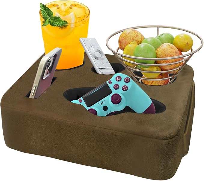 Couch Bed Cup Holder Pillow, Nisdoing 5 Hole Couch Drink Holder! Keep Drinks by NISDOING