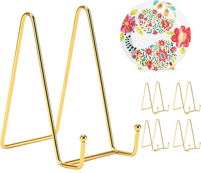 Kruodop 6 Inch Plate Stands for Display, 5 Pack Plate Holder Display Stand by Kruodop