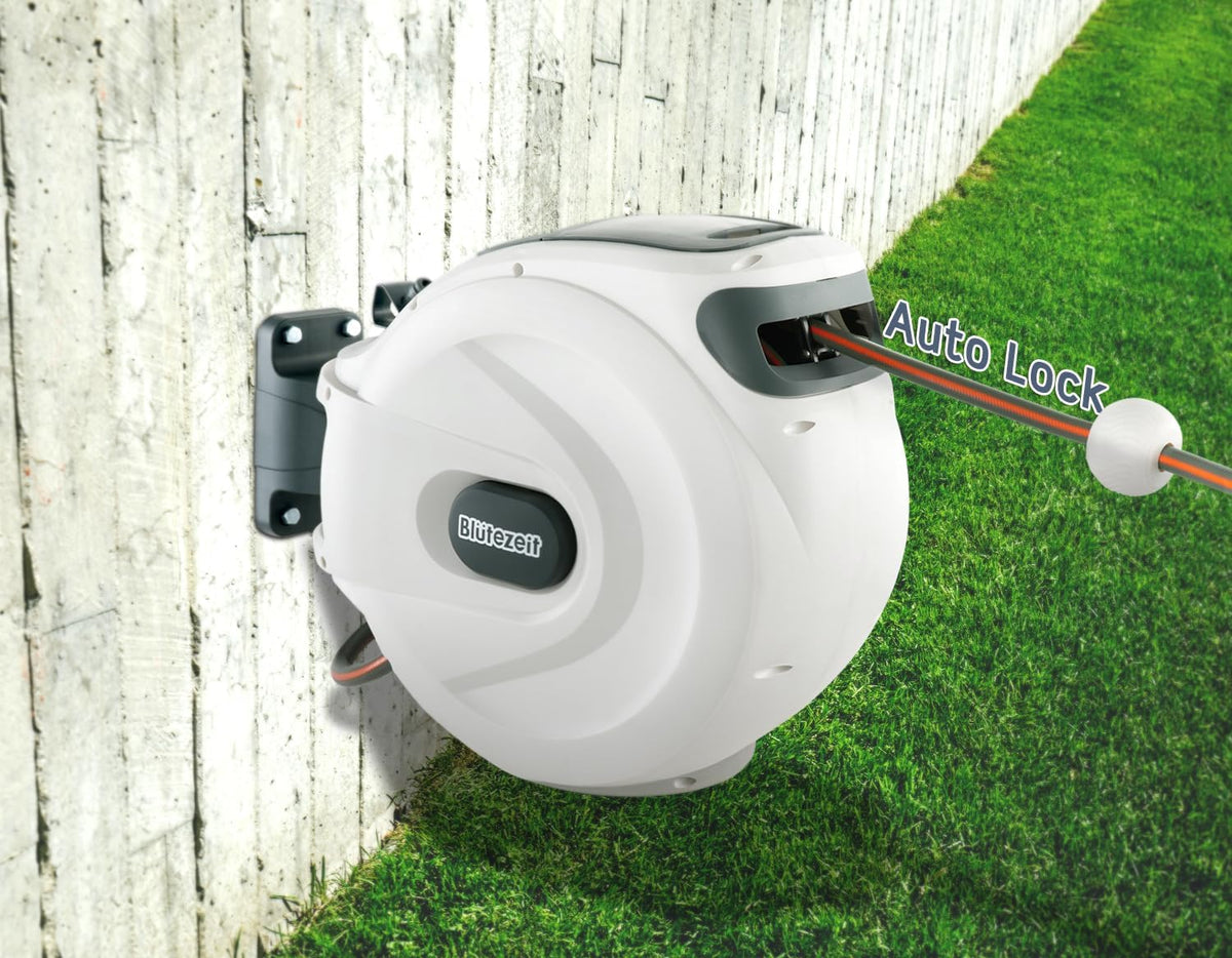 Blütezeit Retractable Garden Hose Reel, 1/2'' x 100ft Hose Reel