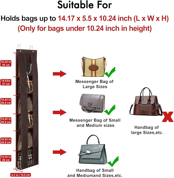 Lirex Over The Door Organizer, 2 Pack Handbag Storage - Image 2