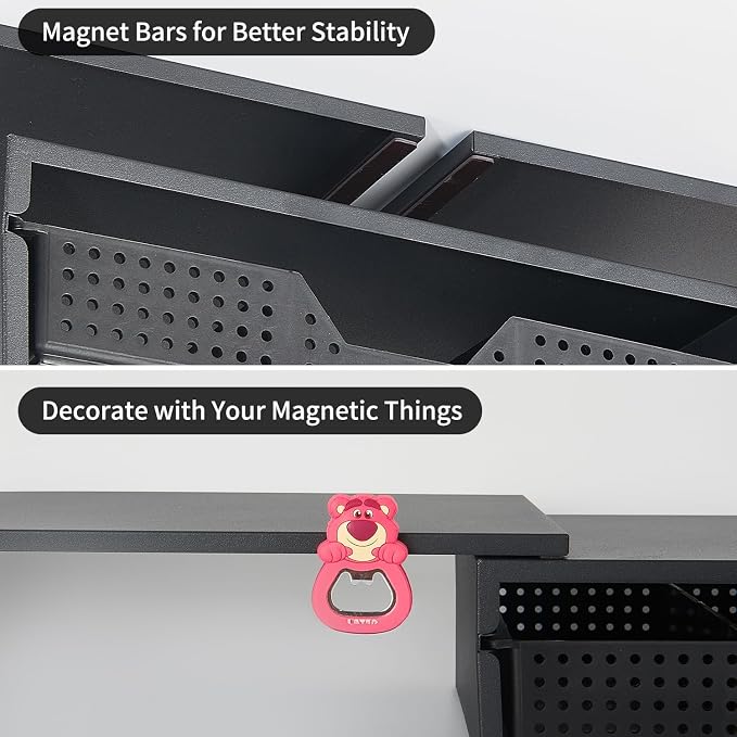 Dual Monitor Stand Riser with Drawer, Computer Stand - Image 5