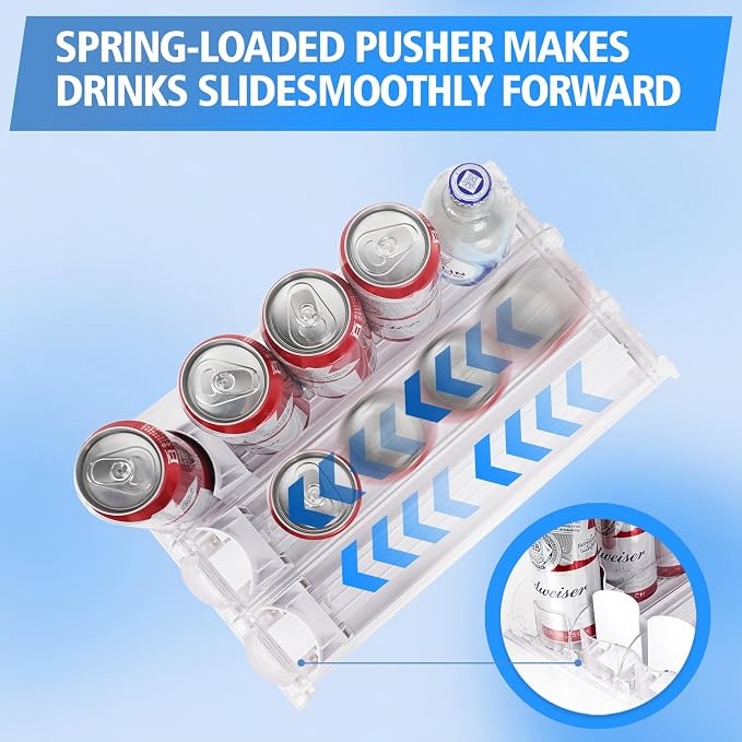 SOLY Drink Organizer for Fridge, Soda Can Dispenser for Refrigerator, Automatic - Image 2