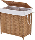 Laundry Hamper with Lid and Removable Liner Bag, Handwoven Rattan Clothes by LGENHOOMHandwovenNaturalWaterHyacinthBasket