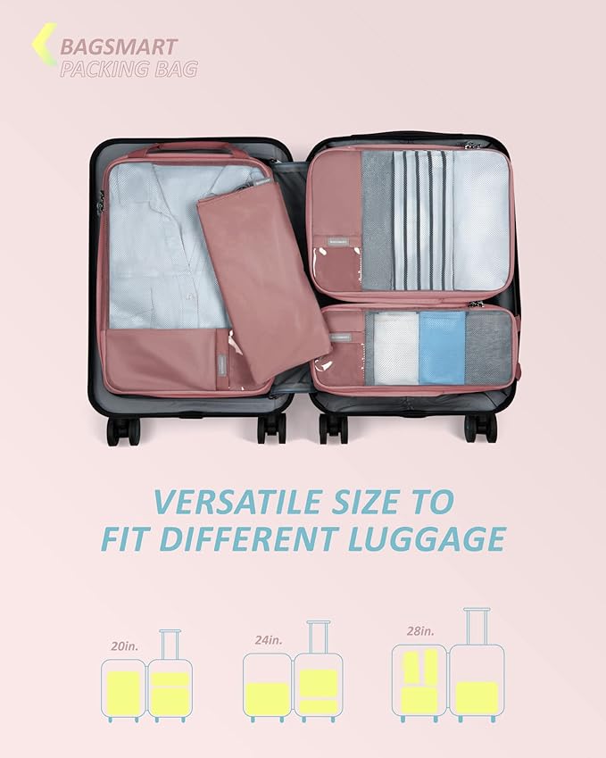 BAGSMART 6 Set /4 Set/2 Set Compression Packing Cubes - Image 3
