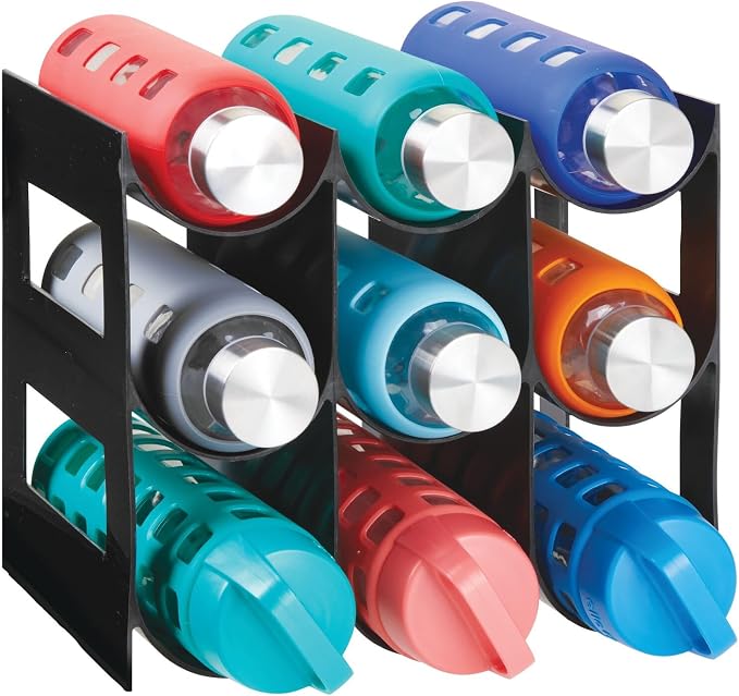 mDesign Plastic Water Bottle Organization/Wine Rack Storage Organizer - Image 8
